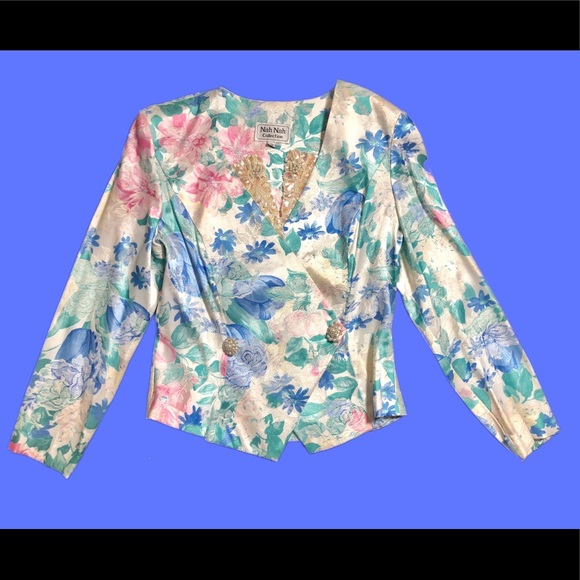 Vintage Jackets & Blazers - VTG Nah nah collection sequin beaded blazer